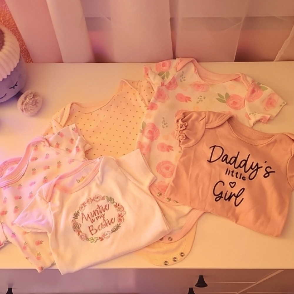 Floral and Graphic Print Kids One Piece Set